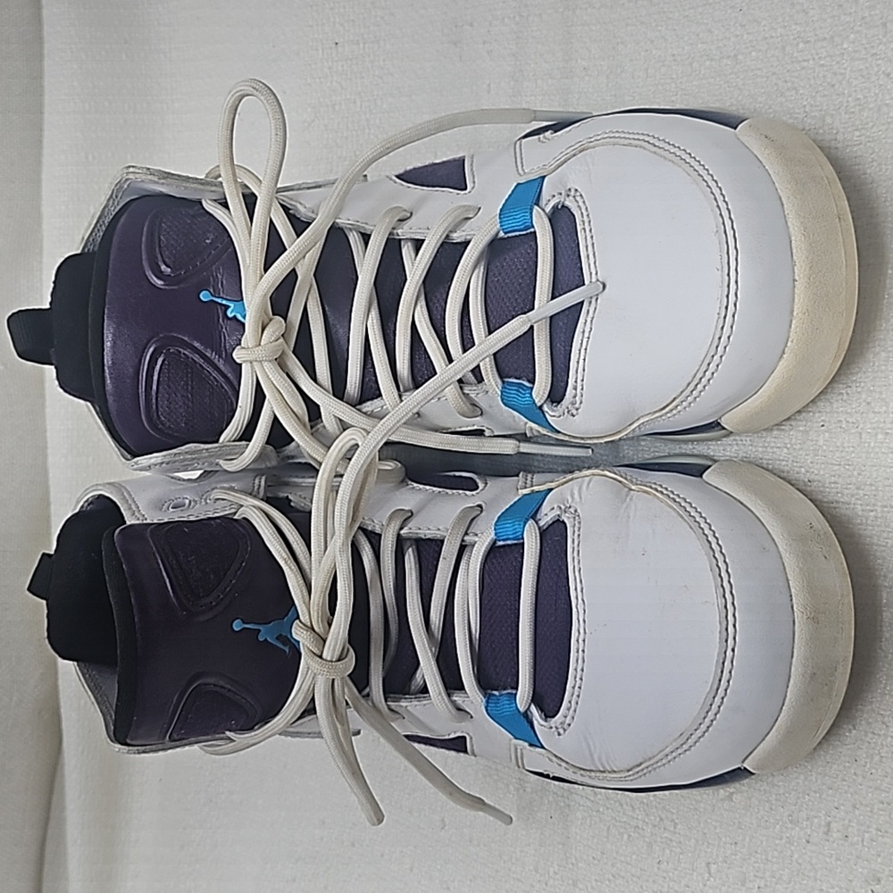 Air Jordan Flight Club '91 White Blue Lagoon Grand Purple Hi-Top Shoes Size 5Y